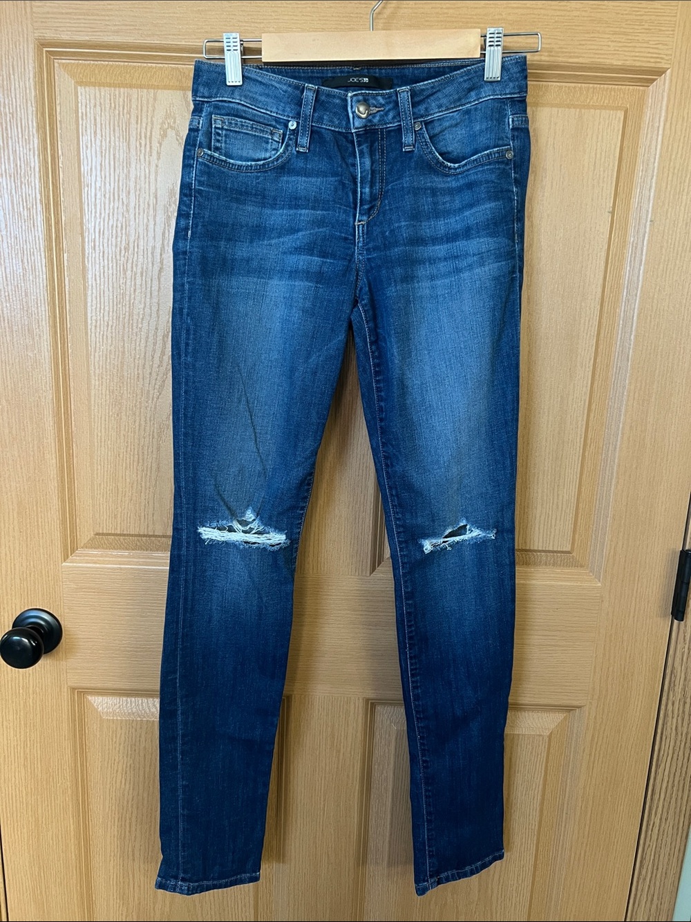 Joe's Jeans Medium Blue Distressed Skinny Jeans